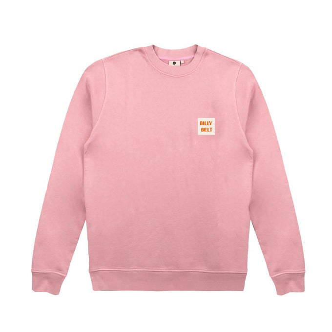 Felpa unisex rosa in cotone biologico con patch logo