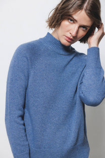 Maglione in Maglia Rasata con Collo Alto