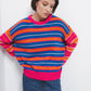 Maglione a righe multicolor in maglia