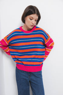 Maglione a righe multicolor in maglia
