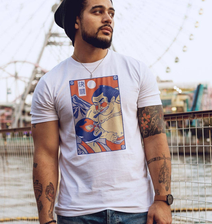 T-shirt Luchadores con stampa tattoo giapponese