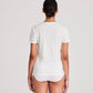 T-shirt Chrisstine in cotone biologico pointelle bianca