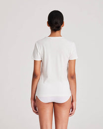 T-shirt Chrisstine in cotone biologico pointelle bianca