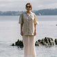 Camicia bowling a righe in lino e cotone biologici