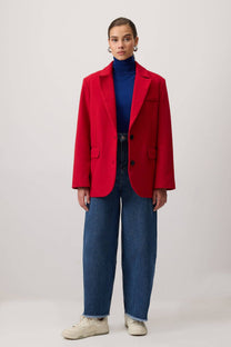 Pantaloni in denim a gamba dritta con orlo grezzo