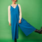 Salopette in viscosa blu da donna