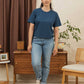 T-shirt boxy riciclata color cobalto