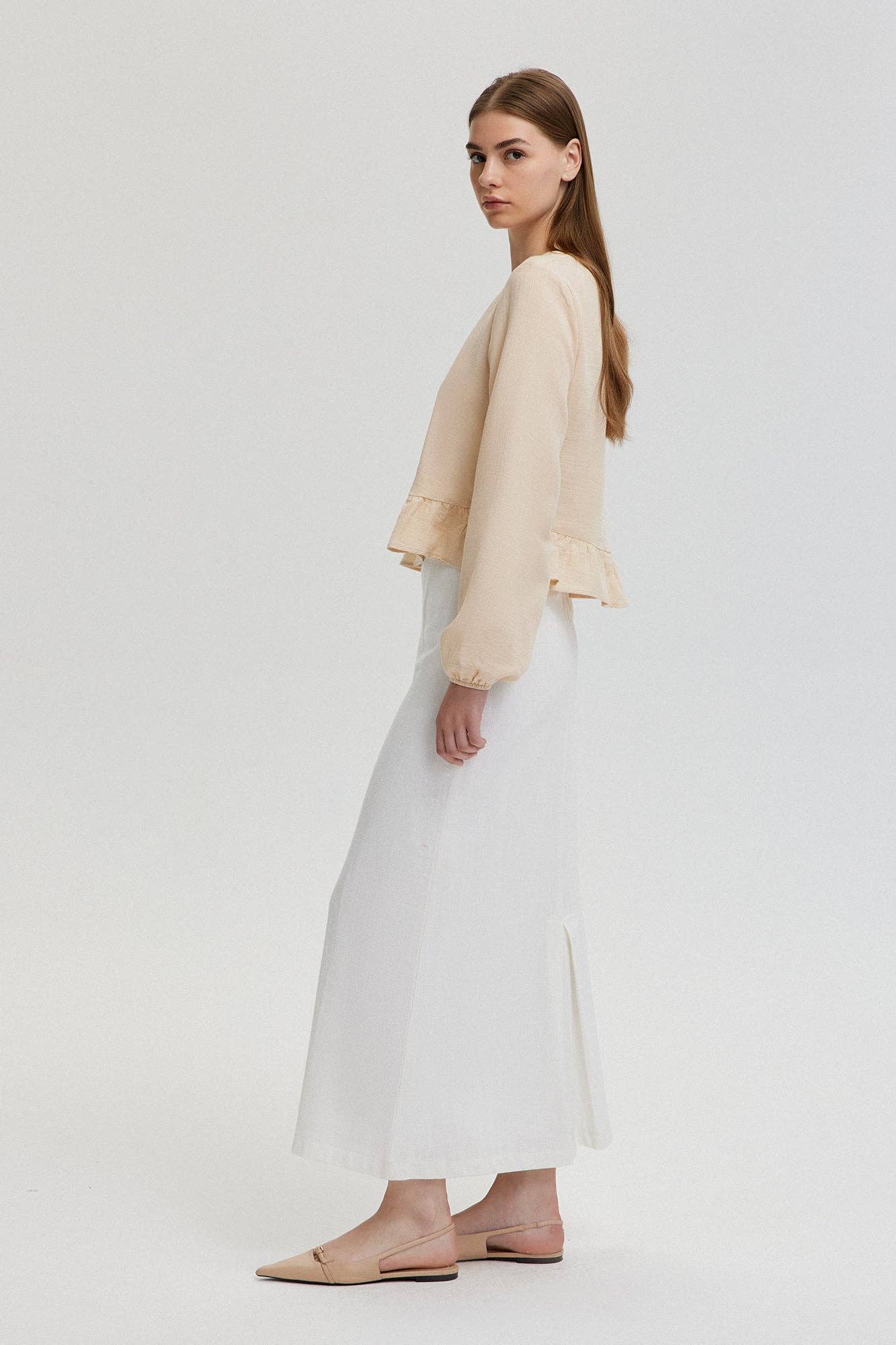 Blusa in mussola con ruches