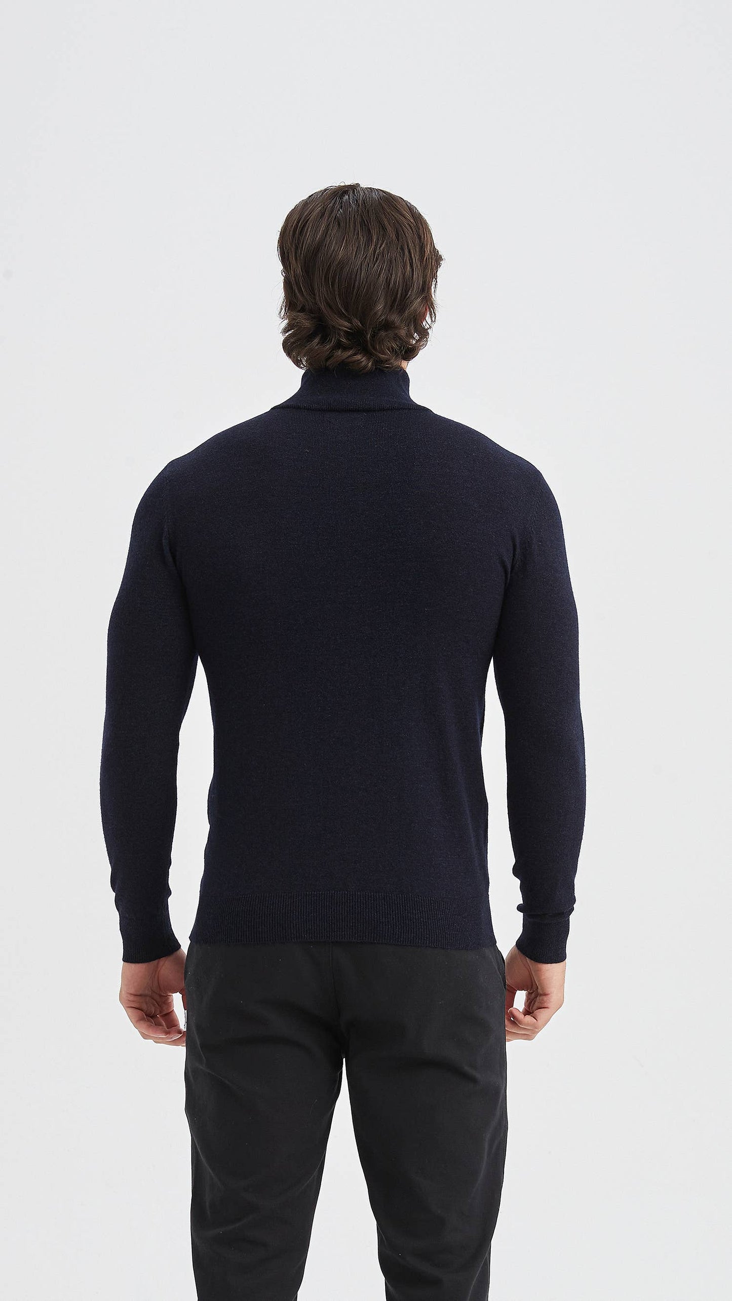 Maglione camionneur effetto cashmere blu navy