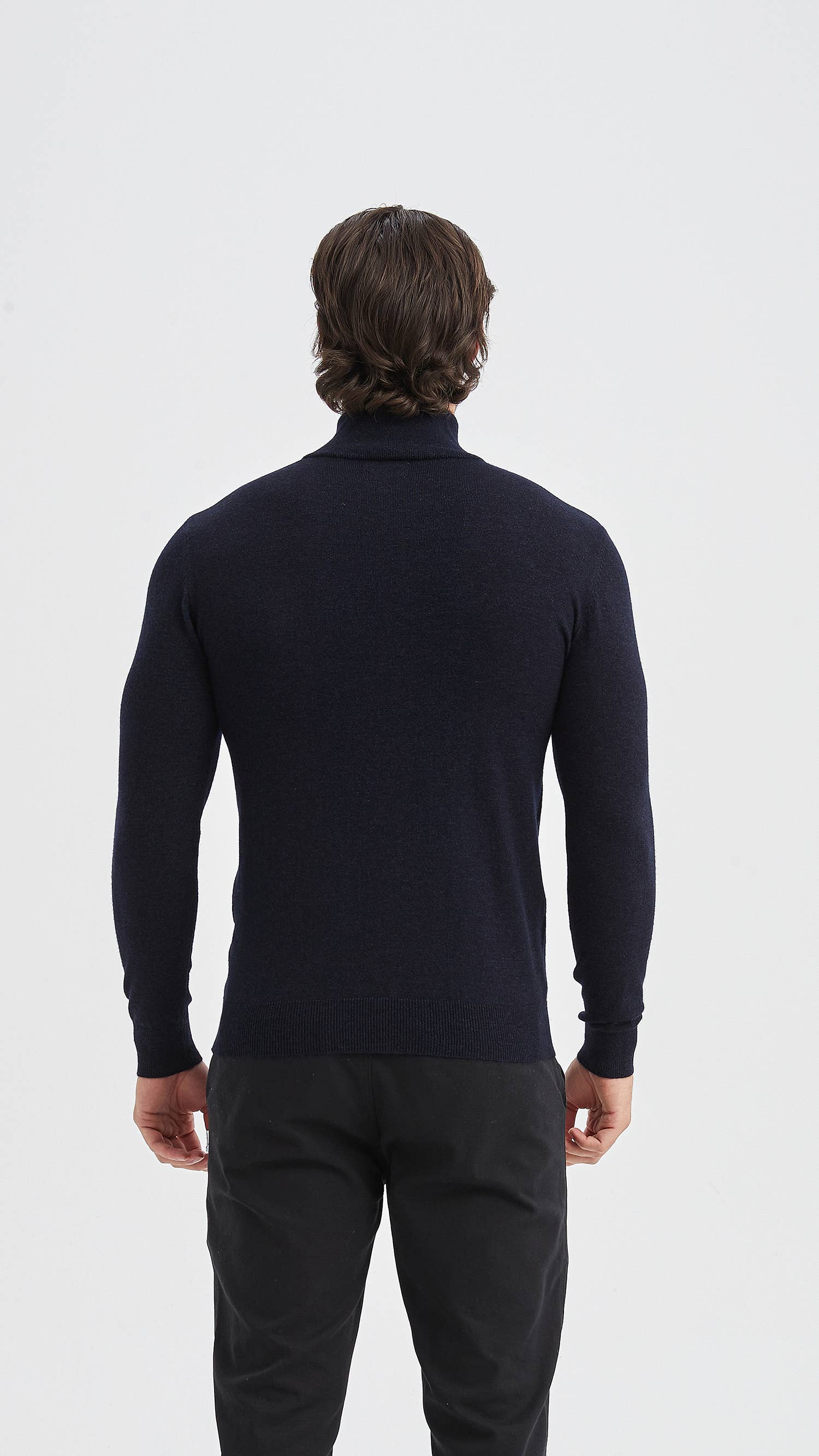 Maglione camionneur effetto cashmere blu navy