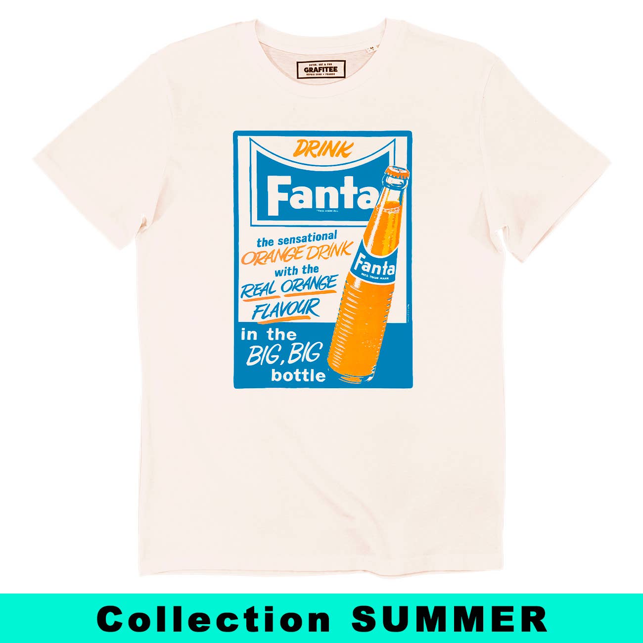 T-shirt vintage Drink Fanta in cotone biologico