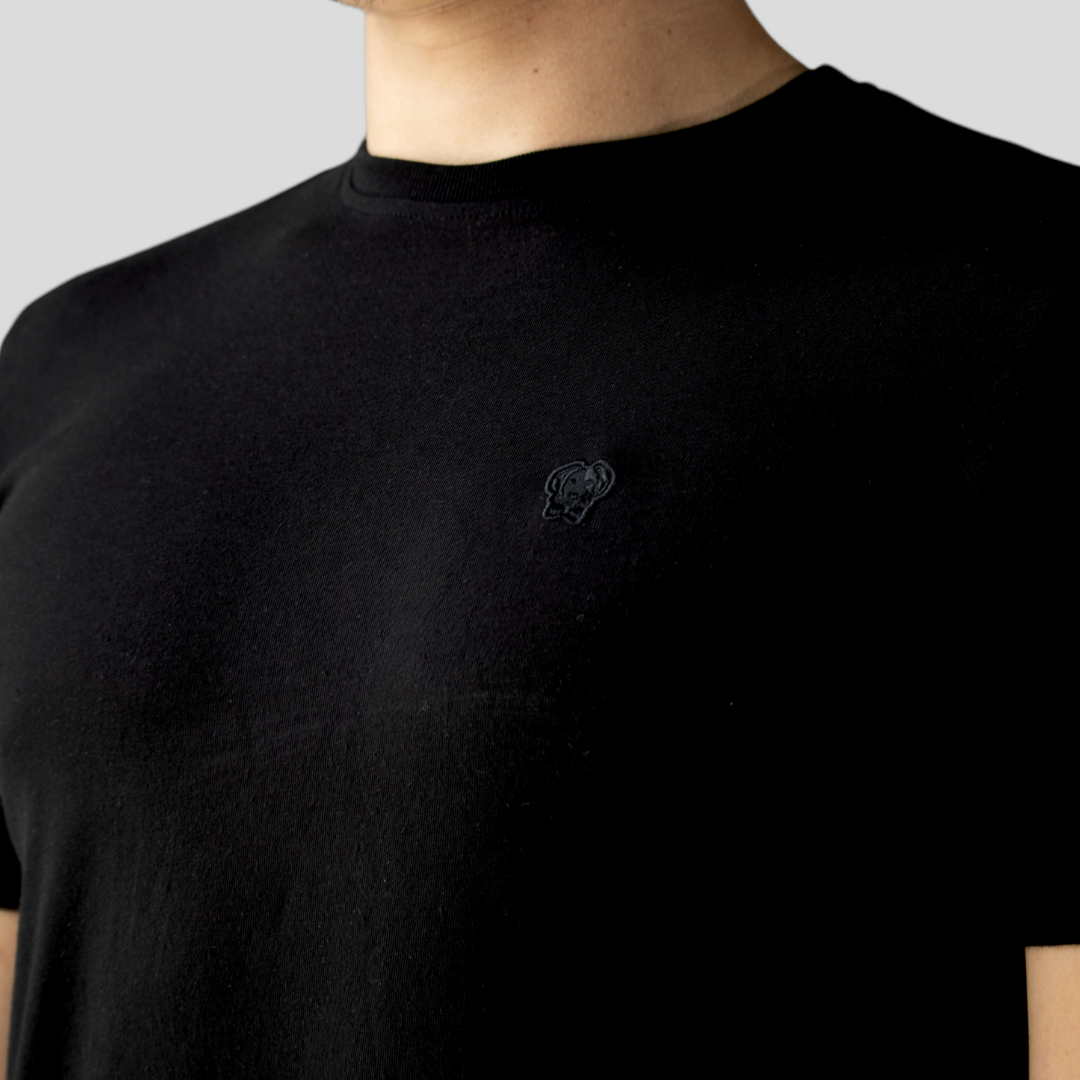 T-shirt antimacchia nera con logo