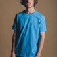 T-shirt essenziale blu mediterraneo in cotone biologico