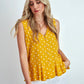Blusa a pois con scollo a V e bottoni