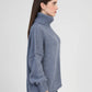 Maglione dolcevita oversize in maglia spessa blu jean