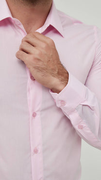 Camicia slim fit rosa da uomo