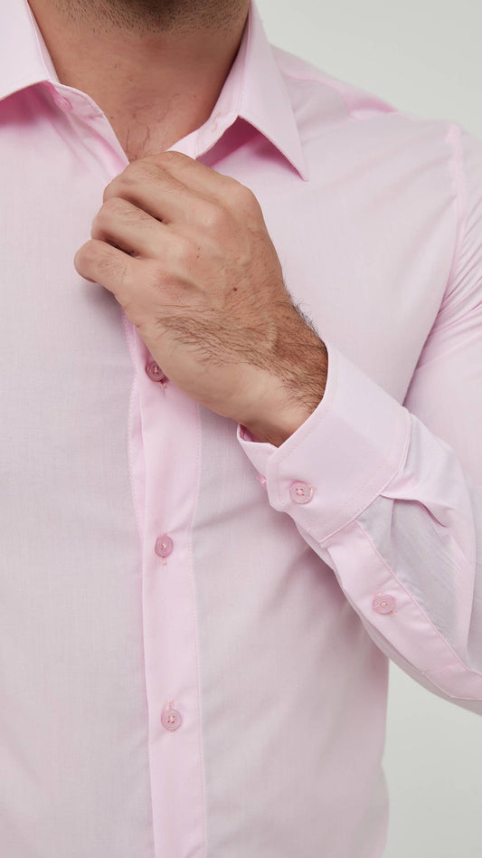 Camicia slim fit rosa da uomo