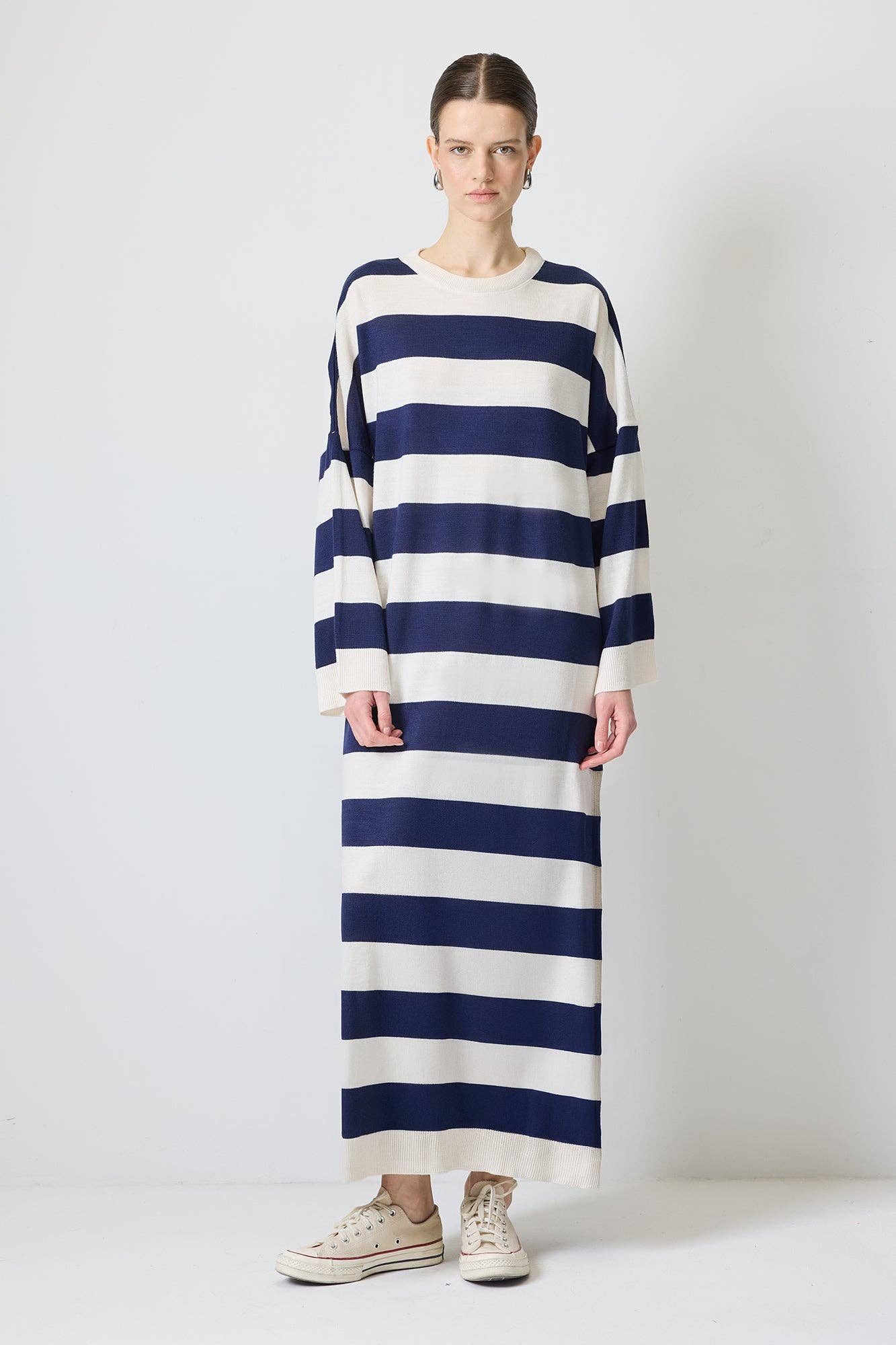 Abito in maglia a righe maxi