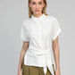 Camicia Kayba bianco sporco con nodo in vita