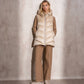 Gilet imbottito lungo con cappuccio da donna