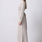 Abito maxi in crêpe con cintura e collo alto