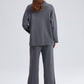 Set tunica e pantaloni in maglia con colletto
