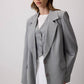Set blazer e gilet gessato grigio