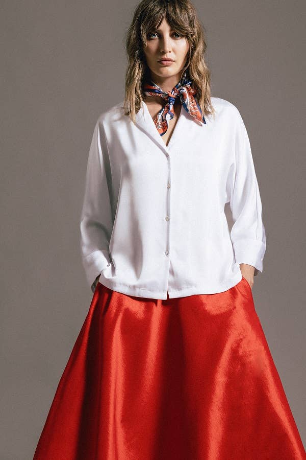 Camicia satinata effetto raso