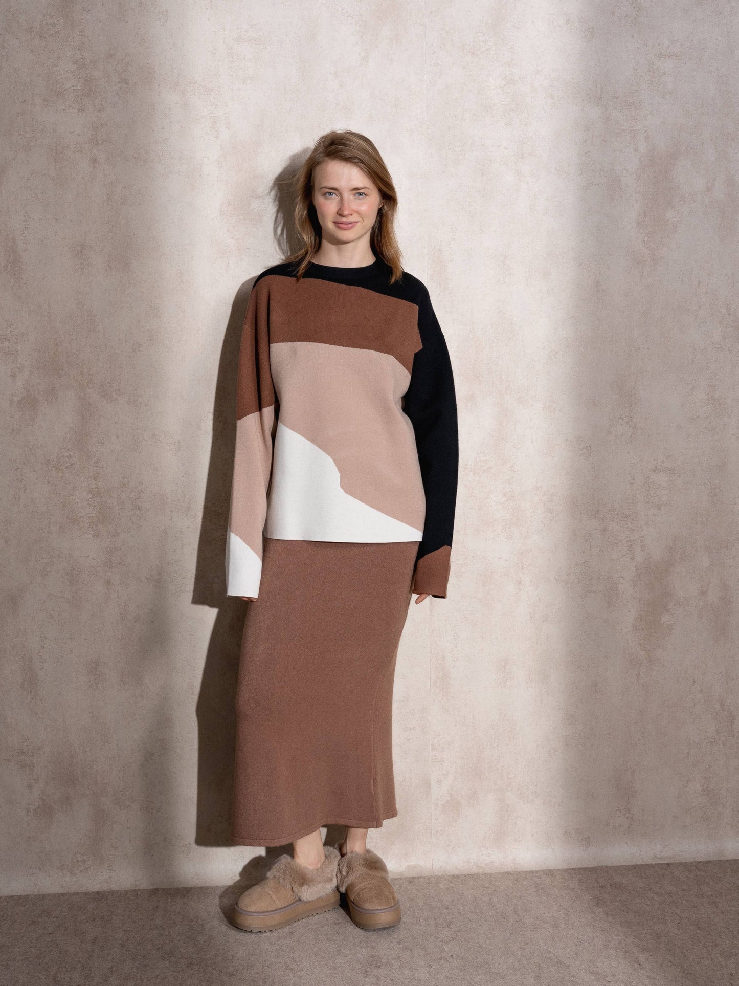 Maglione in maglia color block
