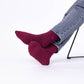 Calzini glitterati bordeaux in cotone pettinato