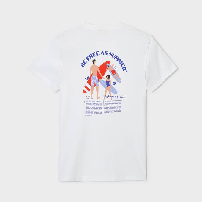 T-shirt Surfer in Cotone Biologico Bianca