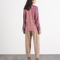 Blusa a stampa geometrica rosa e viola