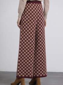 Pantaloni in maglia a quadri