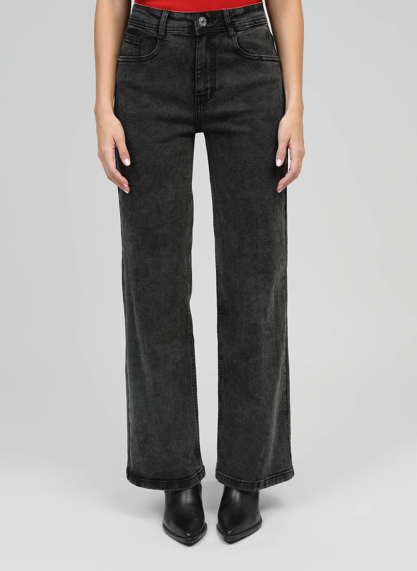 Jeans Party grigio a vita alta
