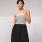 Abito midi con spalline sottili, righe e fiocco