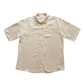 Camicia in lino color sabbia con logo ricamato
