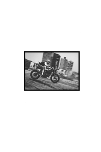 Stampa artistica Dirty Wheelie in bianco e nero