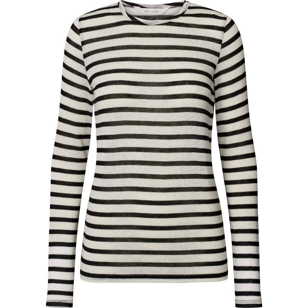 Maglia sailor Thyra a righe in misto lana écru