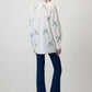 Camicia in popeline ricamata a fiori con volant
