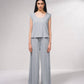 Pantaloni palazzo in lurex con coulisse