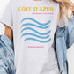 T-shirt oversize grafica Côte d’Azur