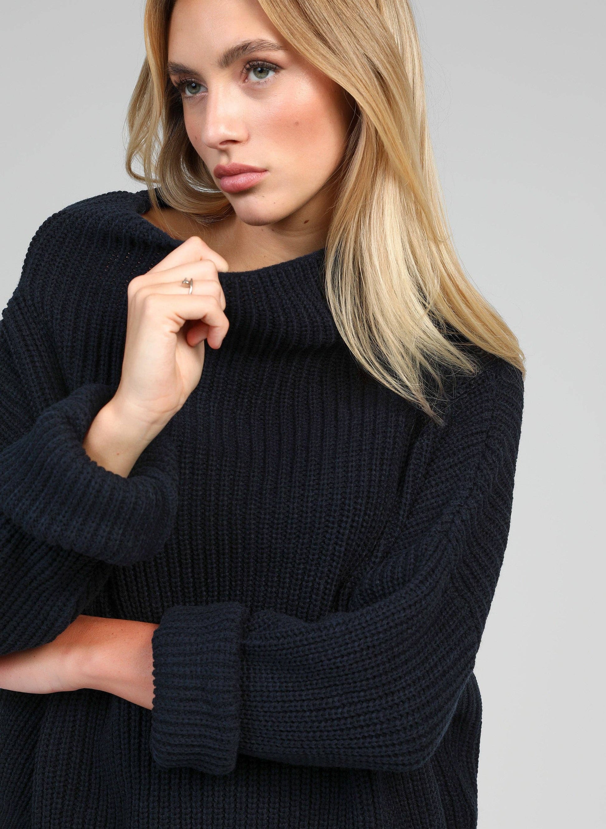 Maglione dolcevita Verena blu navy