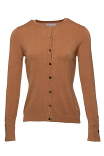 Cardigan girocollo in viscosa con bottoni