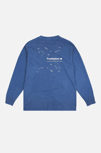 Maglia a maniche lunghe pigmentata blu Tidepool