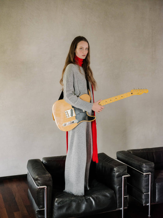 Sciarpa in misto cashmere con frange