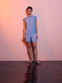 Blusa in tencel 100% con volant