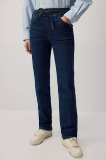 Pantaloni in denim con vita elasticizzata