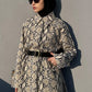 Camicia tunica oversize in cotone con stampa serpente