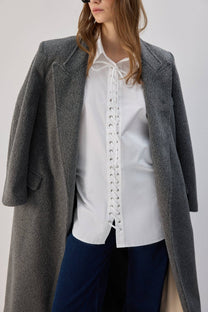 Camicia oversize con lacci frontali