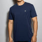 T-shirt blu antimacchia in cotone elasticizzato